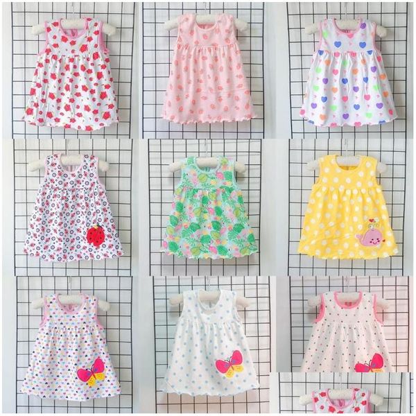 Vestidos para niñas Vestido de verano para bebés Ropa para niños Vestido de princesa de algodón para ropa de niña 0 - 2 años Falda Vestidos para niños pequeños Entrega de gotas M Dhm3R