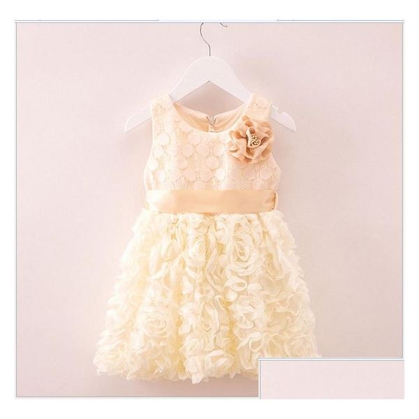 Robes de filles bébé été fleur robe nouvelle arrivée enfants gilet sans manches enfants dentelle princesse jolie fille mode 2-6T livraison directe ma dhflb