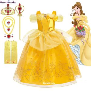 Meisjes Jurken Belle Jurk voor Meisje Prinses Kinderen Bloemen Baljurk Kind Cosplay Schoonheidskostuum Fancy Party Kleding Voor 231208