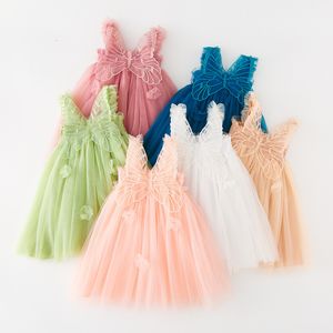 Filles Robes Anniversaire Sangle Robe Pour Bébé Fille Vêtements D'été 3D Ailes D'ange Fée Princesse Maille Tutu Enfant Costume De Fête 230608