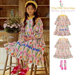 Robes de filles robe printemps rose en dentelle pour enfants version coréenne de la mode mignon princesse jupe vêtements 230608