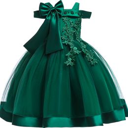 Meisjes jurken borduurwerk zijden prinses jurk voor babymeisje bloem elegant winter feest kerst Halloween kinderkleding 230217