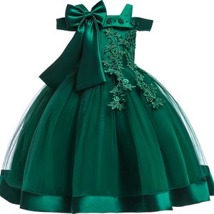 Robes de filles broderie robe de princesse en soie pour bébé fille fleur élégante fête d'hiver noël Halloween enfants vêtements 230217