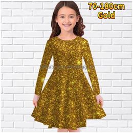 Girls jurken meisje herfst winter kleine dagelijkse straat mode lange mouw jurk retro print casual stijl prinses rok knie-lengte drom dhcsw