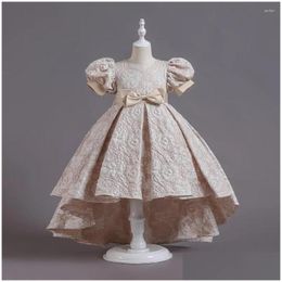 Robes de filles fille Yoliyolei Vintage fête élégante pour S princesse cérémonie longue enfants soirée robes robe de fleur livraison bébé Dhhcz