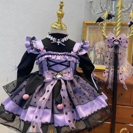 Filles robes kawaii sanrios kuromi printemps et automne fille mignon dessin animé lolita robe d'anniversaire de fête d'anniversaire jeu tutu enfant cadeau 231030