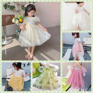 Vestidos para niñas Corea Verano Otoño Manga larga Rosa Alas de ángel Puff Moda Ropa para niños Ropa para niños 230406