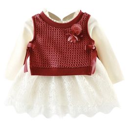 Robes de filles LZH printemps hiver enfants infantile dentelle Plaid à manches longues pour bébé robe né vêtements enfants princesse 231124