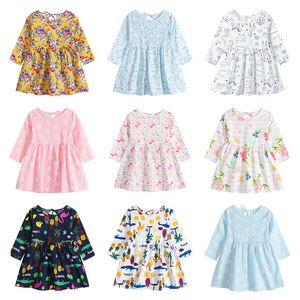 Meisjes jurken lente herfst 06t lange mouw schattige print kinderkleding prinses voor kinderen feestjurk optocht 230217
