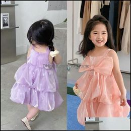 Filles Robes D'été Bébé Robe Décontractée Bulle Jupe Bowknot Sangle Gâteau Enfants Enfants Princesse Mxhome Drop Delivery 2021 Bébé Mxhome Dhbzi