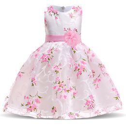 Abiti per ragazze Abiti estivi per bambini Per ragazze Abbigliamento Flower Toddler Girl Dress Pink Birthday Princess Dress Party Wedding Dress 2 3 Year 230804