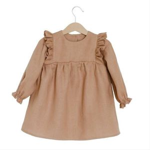 Filles Robes Toddler Coton Lin Robe Bébé Belle Princesse Robes Infantile Jupe Plissée Nouveau-Né Boutique Mode Vêtements AYP312