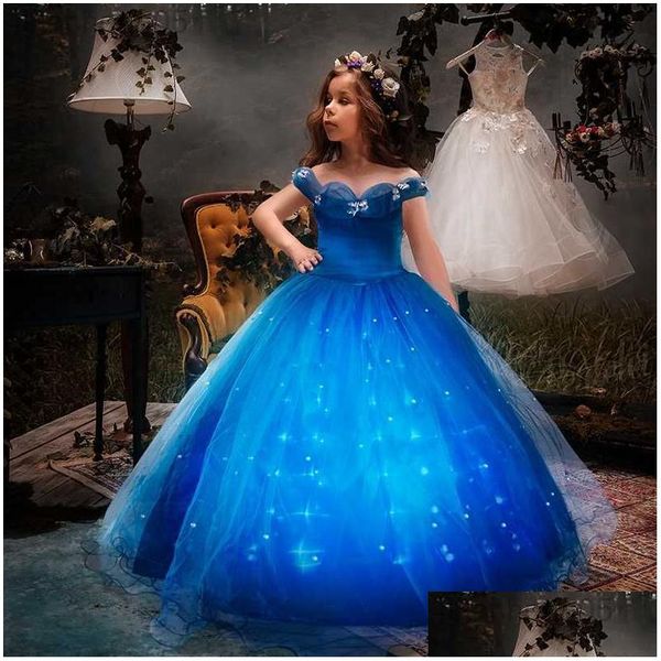 Robes de filles uporporporporpory connesse princess mend bobe for to chargot anniversaire fête cosplay fille come kids sancy blue room ball ot8wi