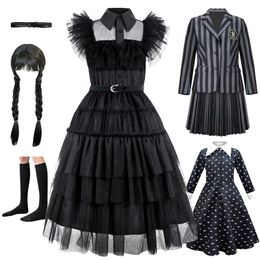 Filles robes mercredi en dentelle noire halloween habillage de fête d'anniversaire Performance Rôle de fille joueur de filles 412 ans 230601