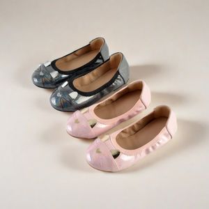 Chaussures plates à motif de souris bicolore pour filles, chaussures de princesse à semelle antidérapante