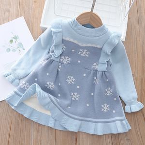 Robe pull en tricot pour filles, tenue de princesse mignonne, à la mode, vêtements d'école d'automne pour enfants en bas âge, printemps 2023