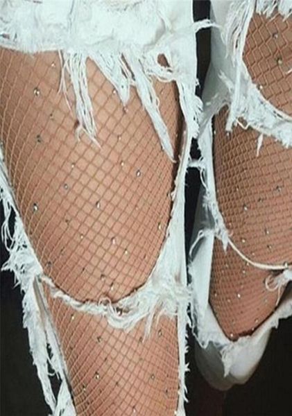 Girls Fishnet Diamond Pantyhose Lady Socks Summer Fashion Collants de filet brillant Régal les bas en nylon en nylon