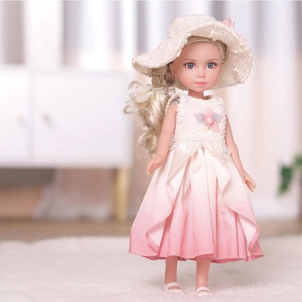 Filles Doupée de princesse en vinyle complète avec vêtements coupés MadUd Doll Toys pour une petite amie cadeau 14 pouces 34cm 1/6 BJD 240513