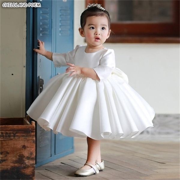 Robe de filles TUTU 1er anniversaire Partie de mariage princesse bébé baptême baptême robe robe enfants robes pour fille 210331