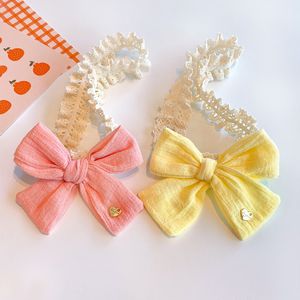 Meisjes haaraccessoires baby hoofdbanden kinderen hoofdband kinderen decoratie zacht katoenen boog haarband zoete kanten bowknot accessoire 3350 Q2