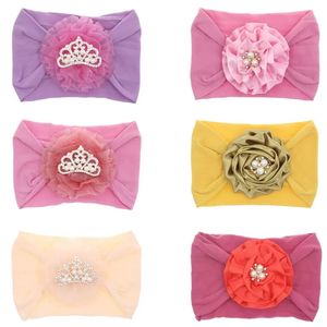 Meisjes haaraccessoires baby hoofdbanden kinderen bands baby bogen pasgeboren accessoire nylon childrens tiaras kroon