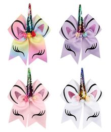 Girls Hair Accessories Pins BB Clip Barrettes Clips Hoofdbanden Childrens 7 inch Unicorn Bronzing Flip Sequins Dovetail Bow Bands E29799680