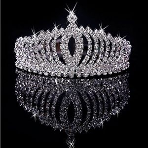 Filles cheveux cerceau couronne strass diadème avec peigne enfant tête pièces haute qualité cristal argent bijoux diamant des filles