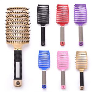 Peigne de massage du cuir chevelu pour filles, brosse à cheveux en nylon pour femmes, brosse à cheveux humide, bouclée et exfoliante, 230208