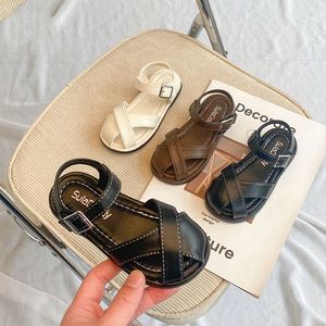 Meisjes half kop sandalen kinderen schoenen zomer strand baby peuter jeugd zachte holle holle platte schoenmaat euter 23-34 y3gr#