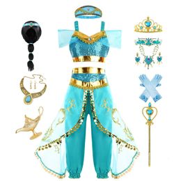 Robe de princesse d'Halloween pour filles, costume pour enfants Aladdin Jasmine, 240109