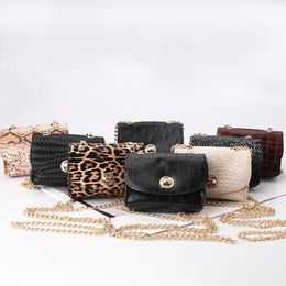 Bolsos para niñas, bolsos para niños, accesorios para niños, Mini cadena, cinturón de un hombro, bolso de leopardo decorado, bolso de mensajero, bolsos de moda