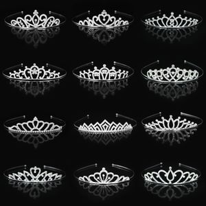Piezas para la cabeza para niña, corona de cristal, diadema con diamantes de imitación, accesorios para fiesta de pelo, tocado de princesa