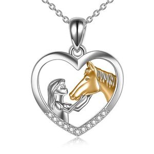 Meisjes hart hanger ketting paardenjuwelen juwelen dochterfeest Valentijnsdag