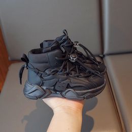 Filles baskets montantes à lacets enfants chaussures de loisir à la mode Drop garçons chaussures de Sport polyvalent doux enfants chaussures 240131