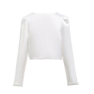 Girls Jacket White Child Cardigan Bridesmaids/Flower Girl Wedding Party Girl Kleed For 2 3 4 6 8 10 12 jaar oud 185101