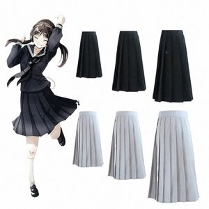 meisjes Japan Zuid-Korea School Dres Marineblauw Sailor Plooirok Grijs Zwart Jk Uniform Anime College Middle Student Kostuum g06H #