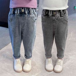 Meisjes jeans gescheurd meid jeans lente herfst jeans voor kinderen meisjes casual stijl babymeisje kleding 210412