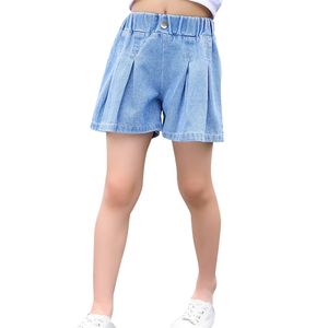 Meisjes jeans effen kleur kinderen korte zomer voor kinderen casual stijl kleding 6 8 10 12 14 210527