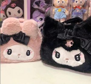 Filles kawaii cosmétiques sac à main à glissière fille noir Kuromi rose mélodie décontracté princesse accessoires sacs grande capacité