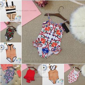 Traje de baño para niñas, Bikinis de una pieza, ropa interior con estampado de letras, trajes de baño de diseñador, traje de baño para niñas y niños, ropa