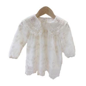 Filles Dentelle Broderie À Manches Longues Robe Enfants De Mariage Fête D'anniversaire Vestidos Enfants Vacances Casual Wear Vêtements 210413