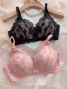 Meisjes kant push -up bh -up bh -set sexy dunne beker comfortabel groot formaat geen stalen ringen diep v lingerie comfortabele dames bralette