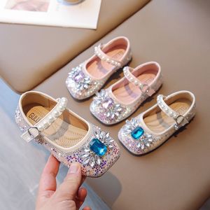 Meisjes lederen schoenen prinses boogveer nieuwe niet-slip zachte bodem slijtvaste kleine baby-lovertjes kinderschoenen