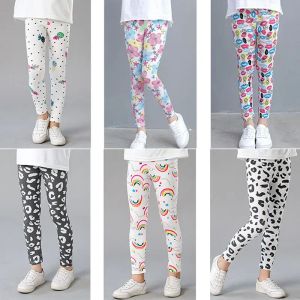 Girls Leggings for Kids Rainbow Print Casual Floral Pencil Pants schattige peuter magere broek tiener kind 2 tot 9 jaar