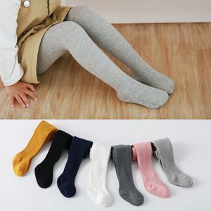 Filles Leggings 7 Couleur Bébé fille Thicken Aiguilles Double taille haute chaud Enfants pur coton Bas Chaussettes Pantalons 0-8T