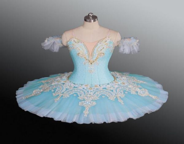 Girls Light Blue Swan Lake Ballet Tutu Purple Professonal Ballet Pancake Tutu para competencia Femenina de traje de ballet Falda FO1312653