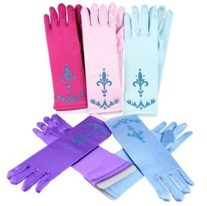 Meisjes lange vinger handschoenen sneeuw koningin 5 kleuren kinderen aankleden feestartikelen kinderen prinses cosplay wanten baby meisje kostuum handschoen