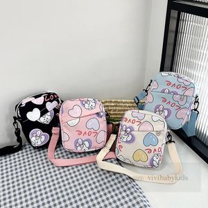 Meisjes houden van hart konijn brief gedrukt handtassen kids cartoon enkele schoudertas kinderen nylon messenger bags Z6035