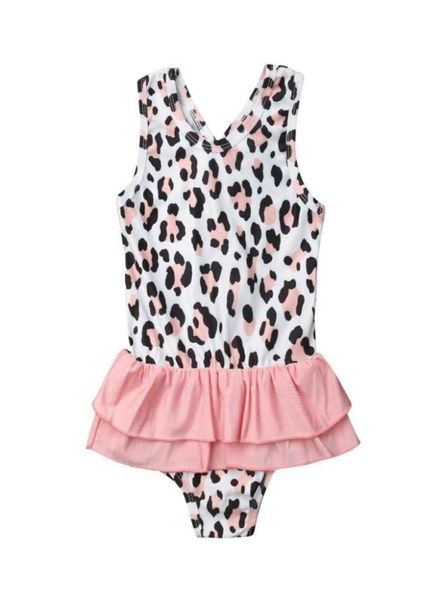 Filles une pièce maillot de bain 2021 été enfants maillots de bain mode léopard Monokini mignon à volants bikinis enfants plage vêtements de bain One2585635