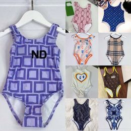 Niñas de una pieza Trajes de baño Trajes de baño para niños Trajes de baño para niños Bikini Diseñador Marca Niños Verano Carta completa Impreso Playa Piscina Deporte Baño Trajes de bebé para jóvenes u99O #